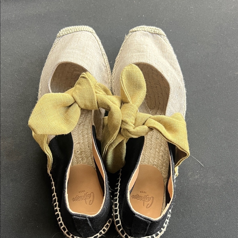 Castaner Parker Black and Olive Espadrilles 38-7.5 Size Like New - Picture 4 of 6
